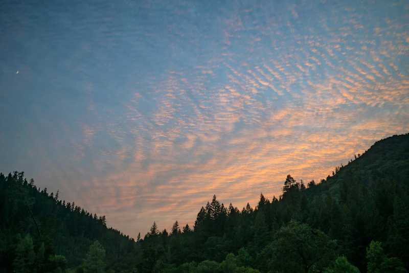 Sunset over the mountains.