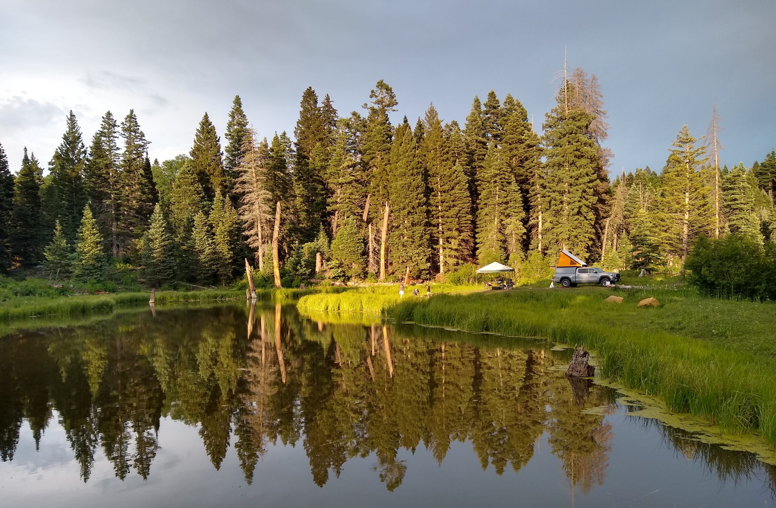 Lake-side camping.