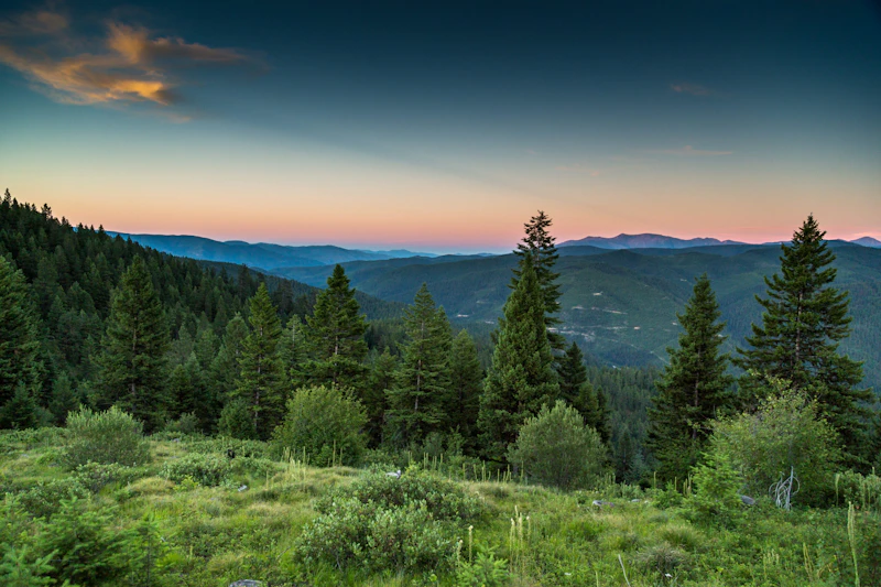 Sunset over the mountains.