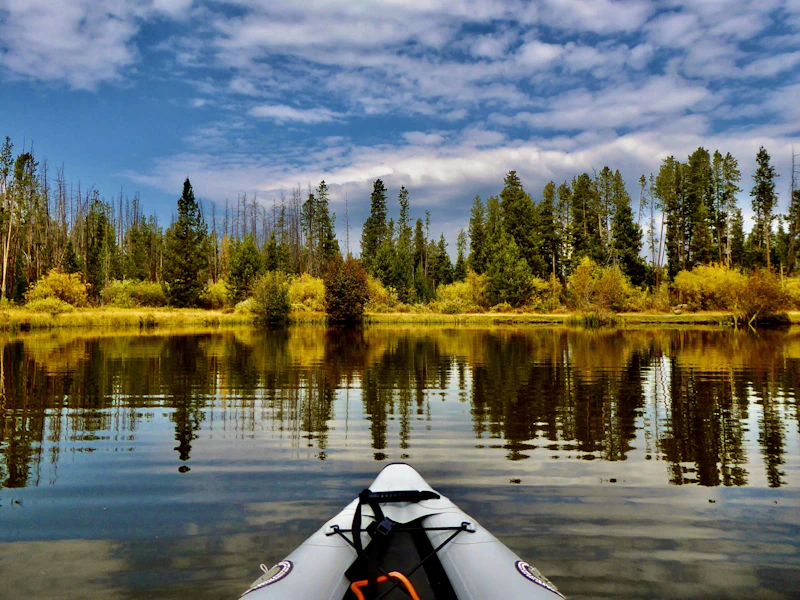 view from a kayak on a lake