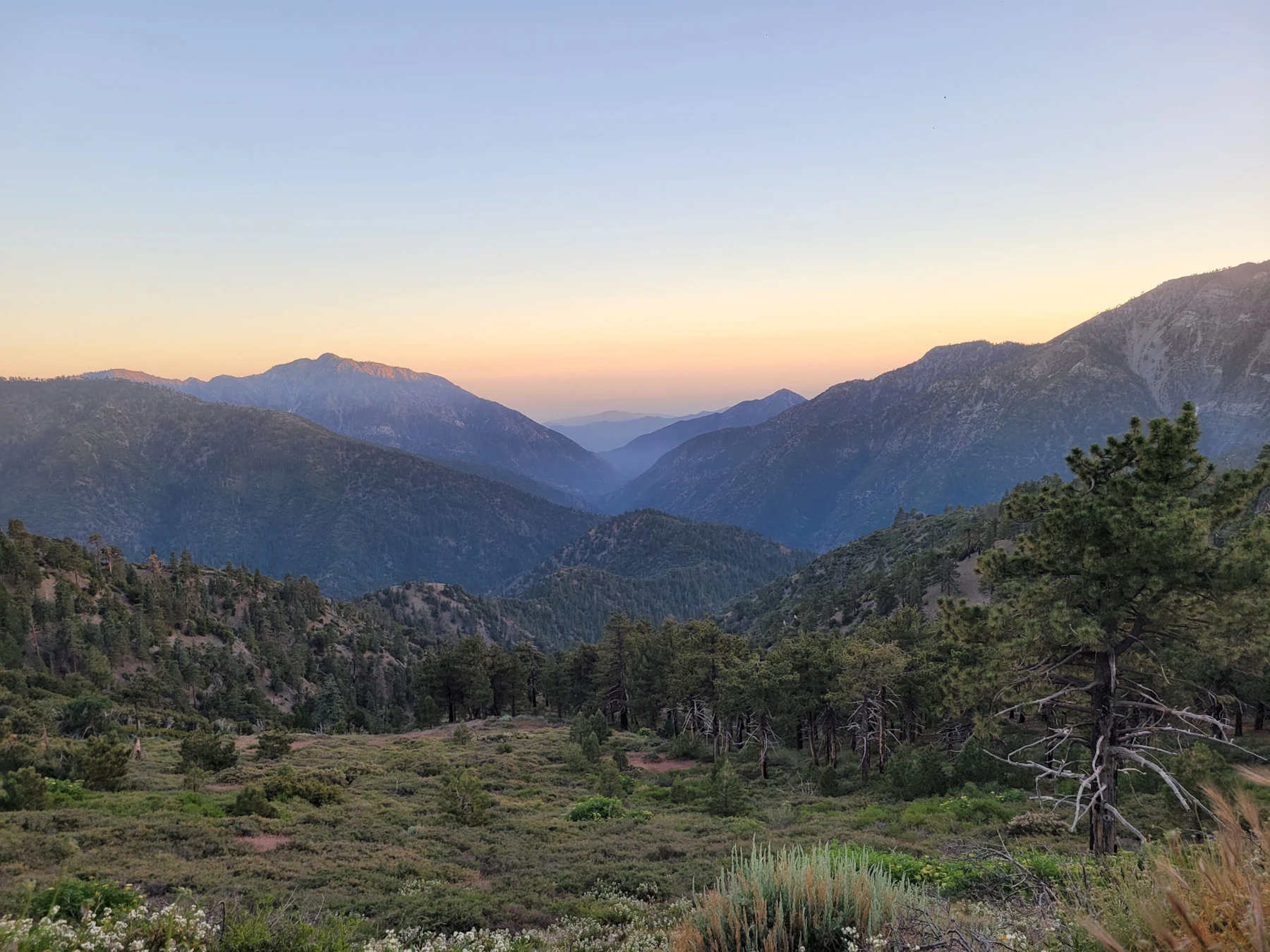 sunset over mountains