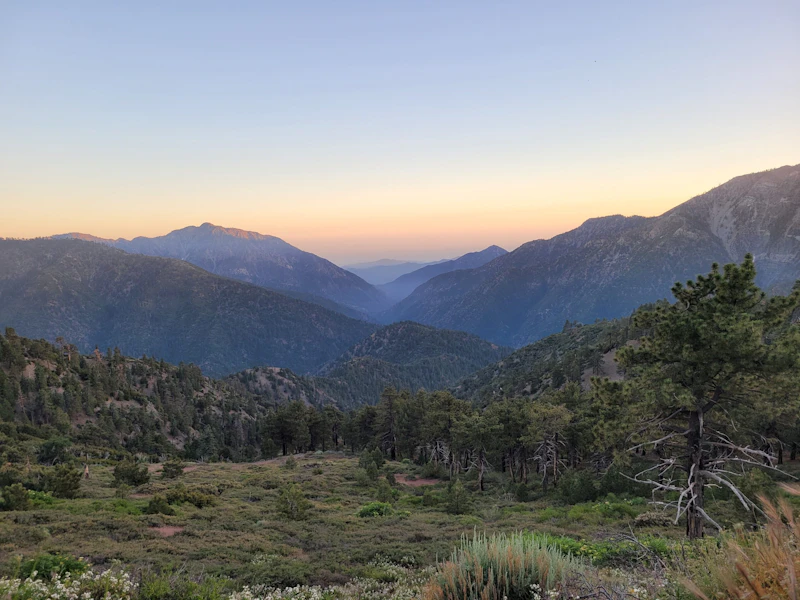 sunset over mountains