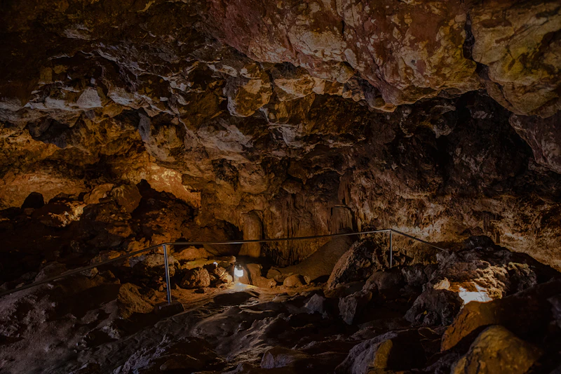 low light in a large cave