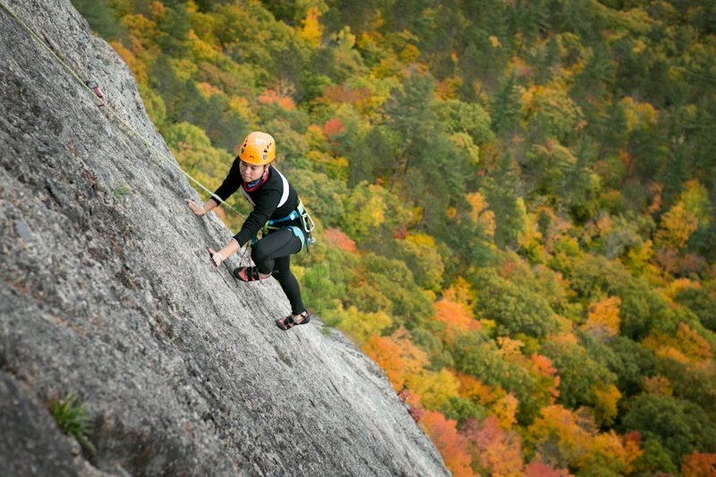 Rock climber in White Mountain National Forest