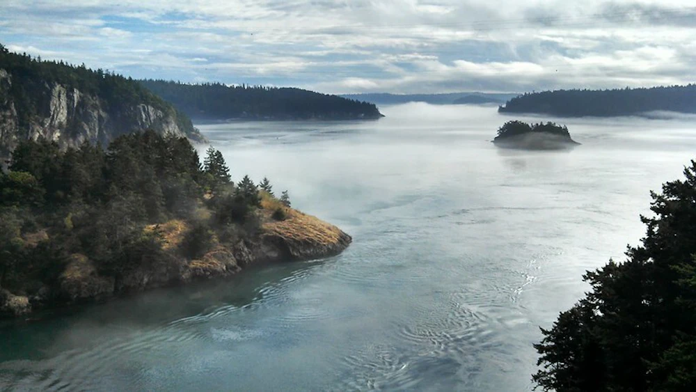 aerial view of a large lake