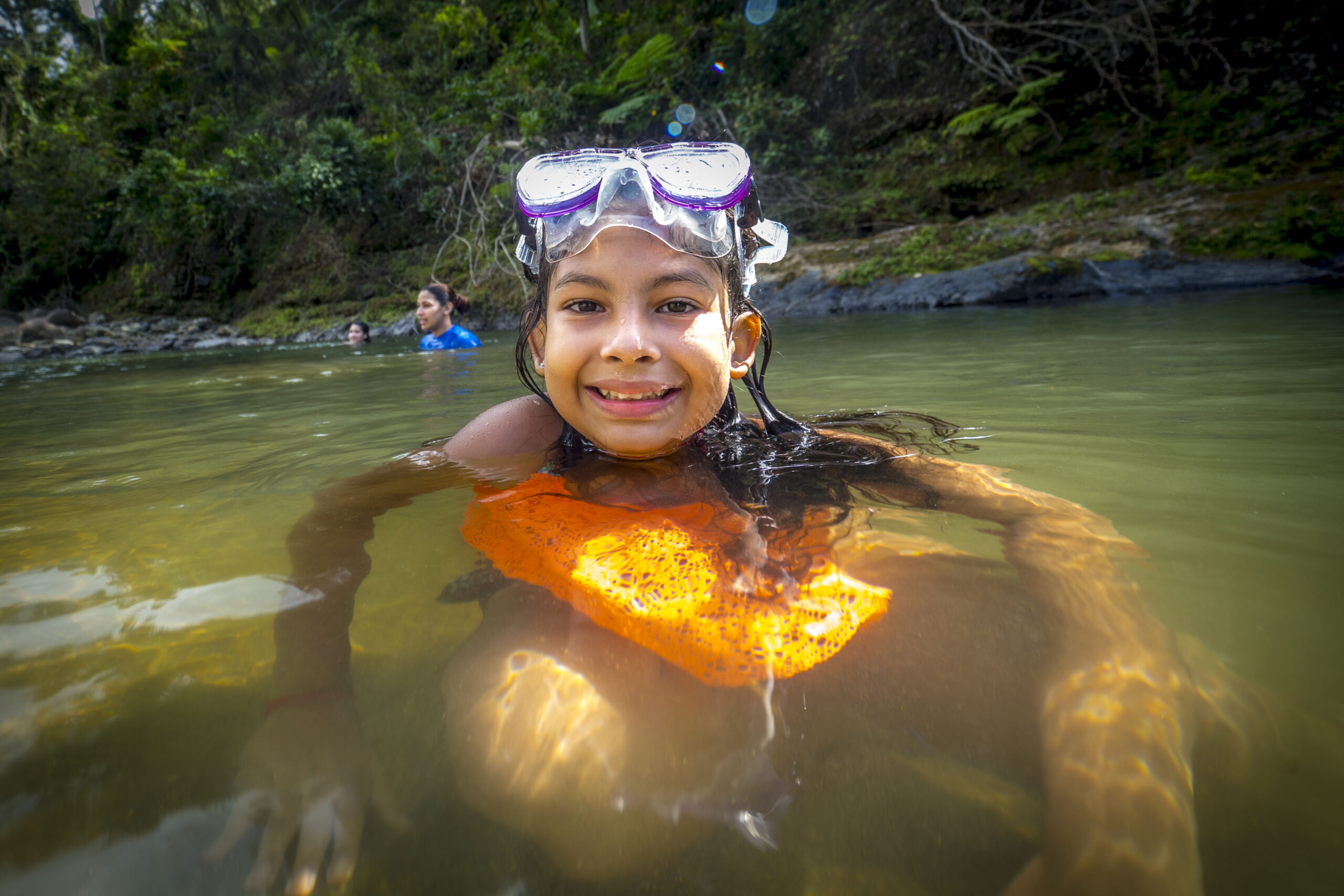 Girl swimming.