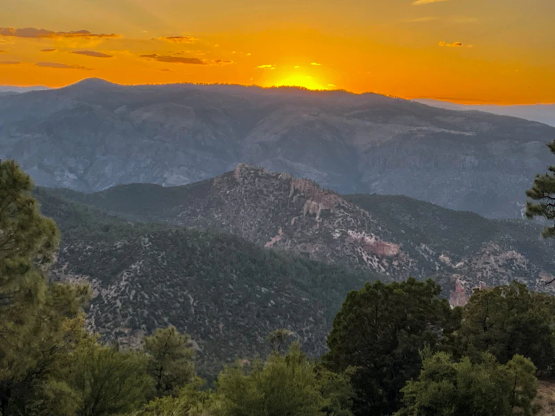 Sunset over the mountains.