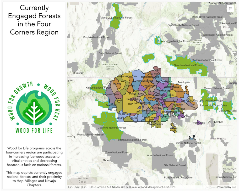 Map of currently engaged forests in the Four Corners region.