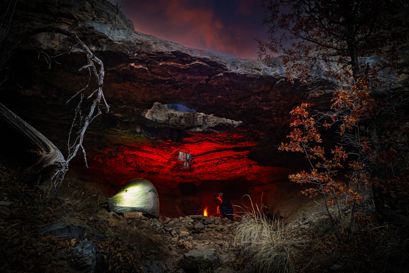 Cave camping.