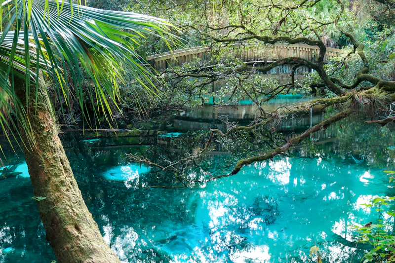 Bridge over sapphire waters