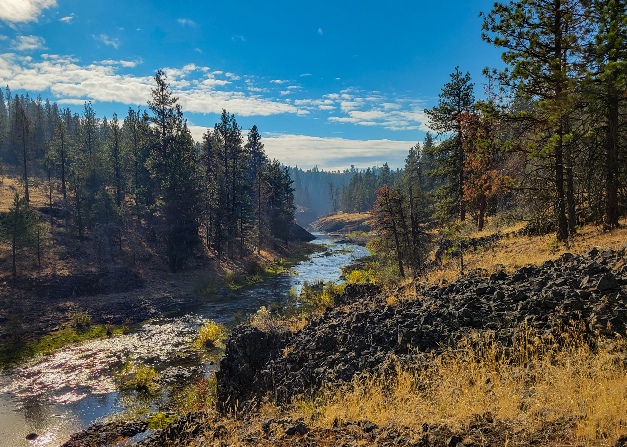 Looking upstream.