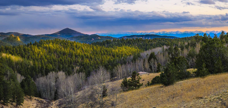 Sunset over the Rocky Mountains.