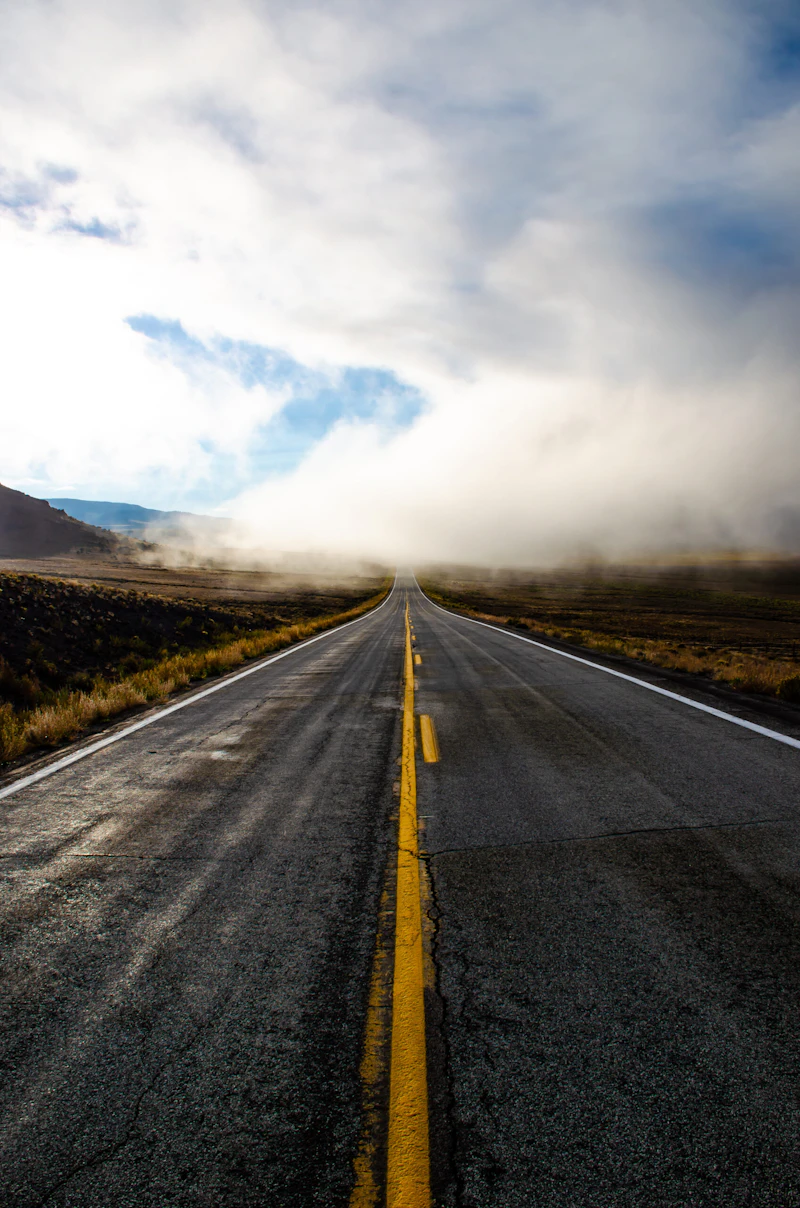 Road stretches into the distance.