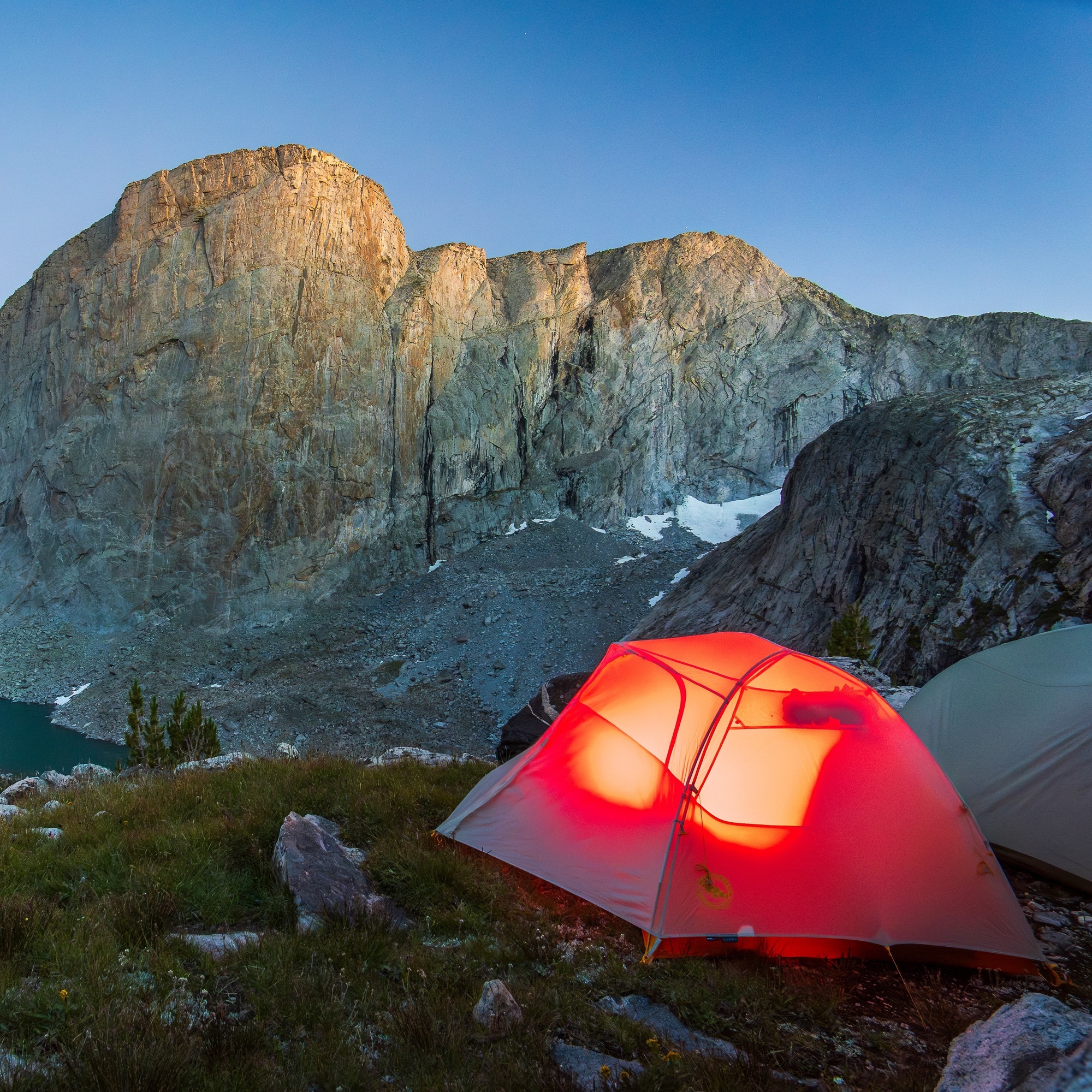 Tent camping.
