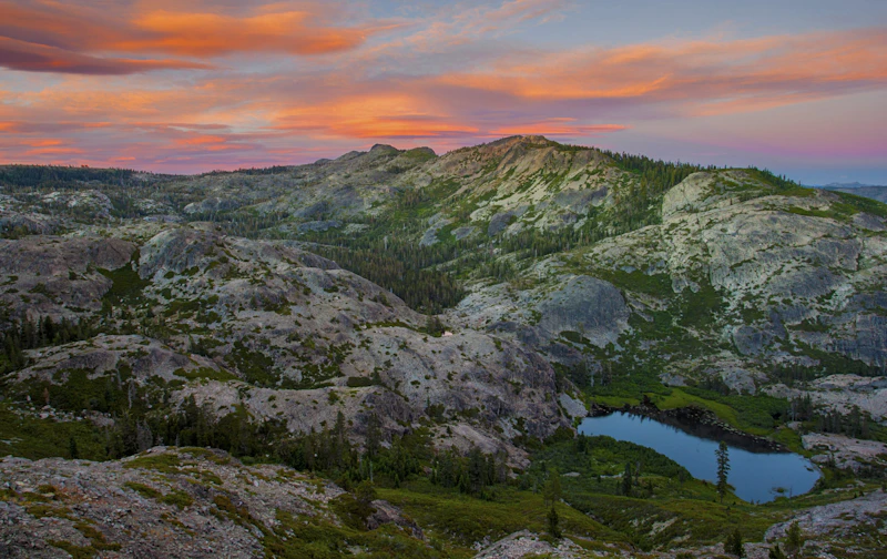 Mountain view at sunset.