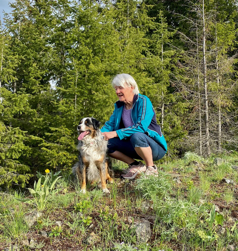 Woman and her dog.