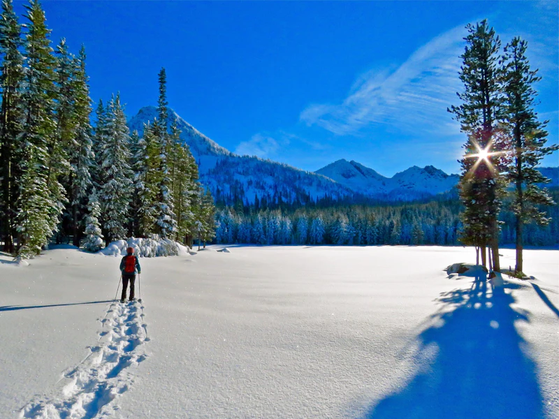 Backcountry snowshoer.