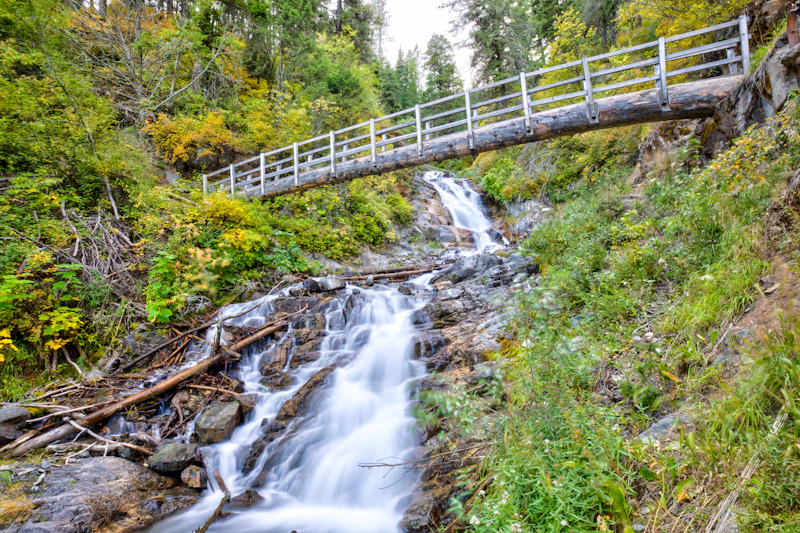 Bridge over a waterfall.
