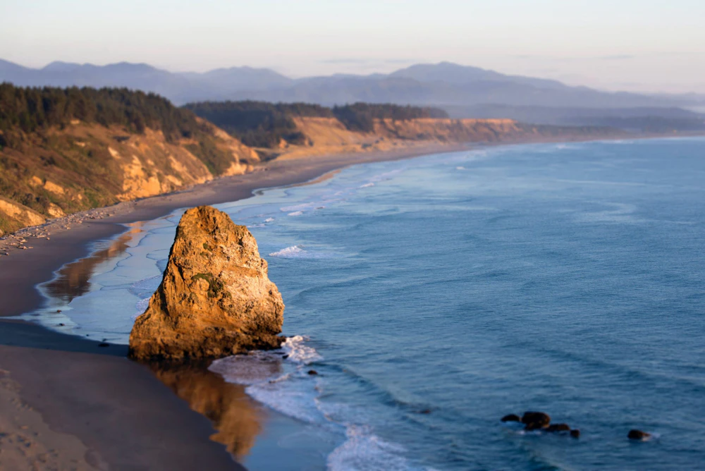 overlook above a beach and ocean