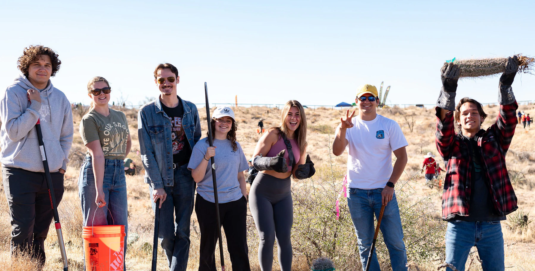 Volunteers pose during NFF's Save Our Saguaros planting event.