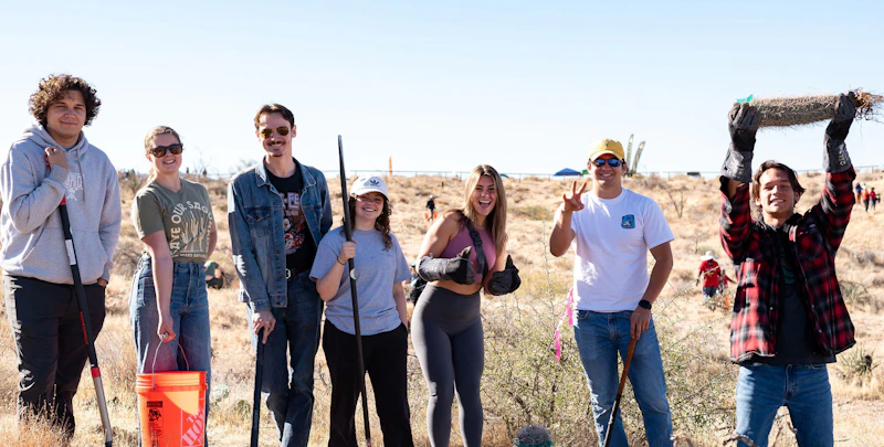 Volunteers pose during NFF's Save Our Saguaros planting event.